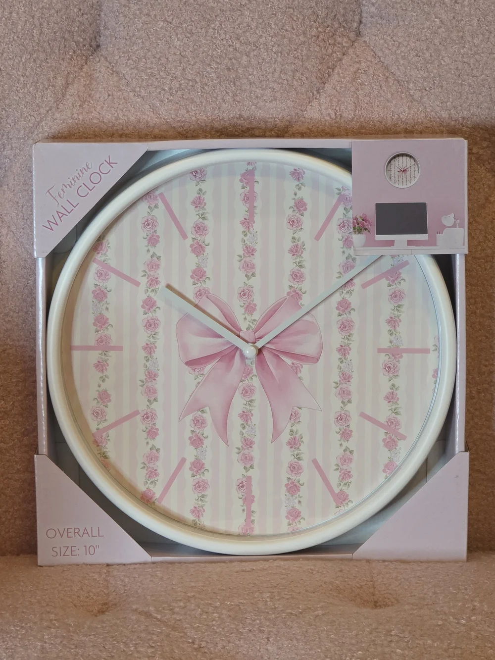 Pink Floral Bow Wall Clock - Love Shack Fancy Inspired